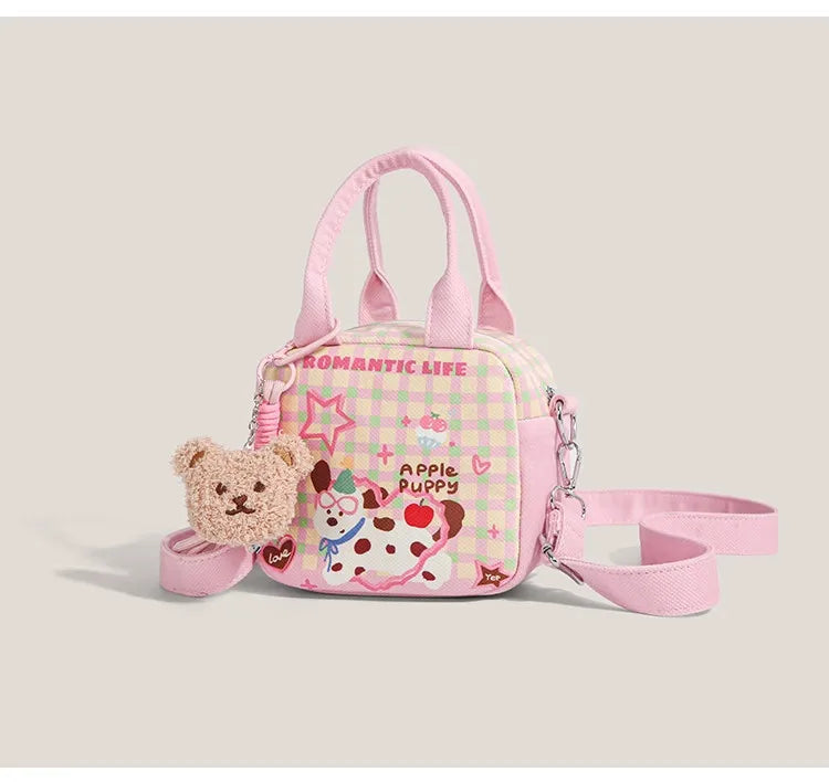 Cute Dog Handbag Women – Versatile Canvas Bag; Shoulder Bag for Men – Large Capacity, Durable and Soft