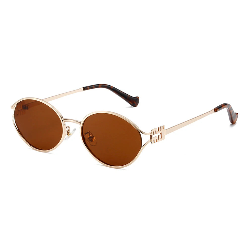 Fashion Oval Sunglasses Women Men Luxury Designer Metal Frames Sun Glasses Female Gradient Shades Eyewear UV400 De Sol Oculos