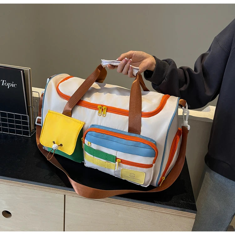 Travel Bag, Duffel Bag Cosmetics Bag, Professional Fitness Bag, Yoga Swimming Training Backpack, Satchel Shoulder Crossbody Tote Bag, Suitable for Men and Women