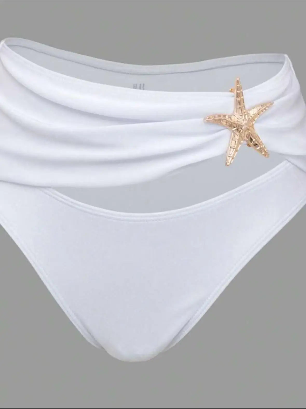New Women's Clothing Starfish Bikinis Sets Solid Color Swimsuit Long Skirt Three Piece Simple Style Temperament Simple Style