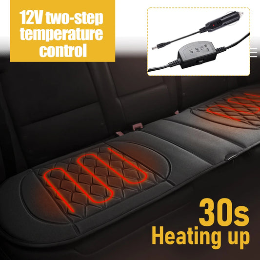Car Seat Cover Rear Heater Seat Cushion 12V Rear Long Cushion Warm Winter Fast Heating Seat Protection Pad Mat Universal