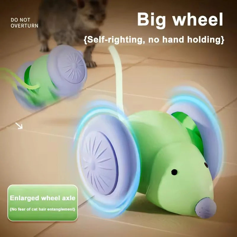 Pet Cat Toy Interactive Smart Mouse With Extra Large Wheels Anti Hair Jamming Durable Bite Resistant with Obstacle Avoidance