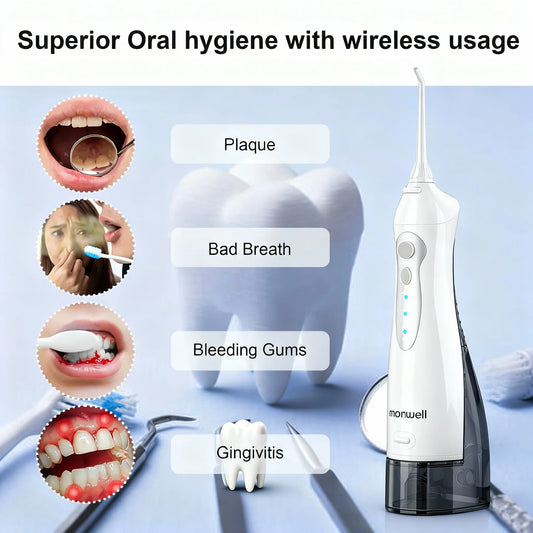Water Dental Flosser Cordless Oral Irrigator with 300ml 5 Tips 4 Modes USB Charger Portable Travle Irrigation Dental Cleaner