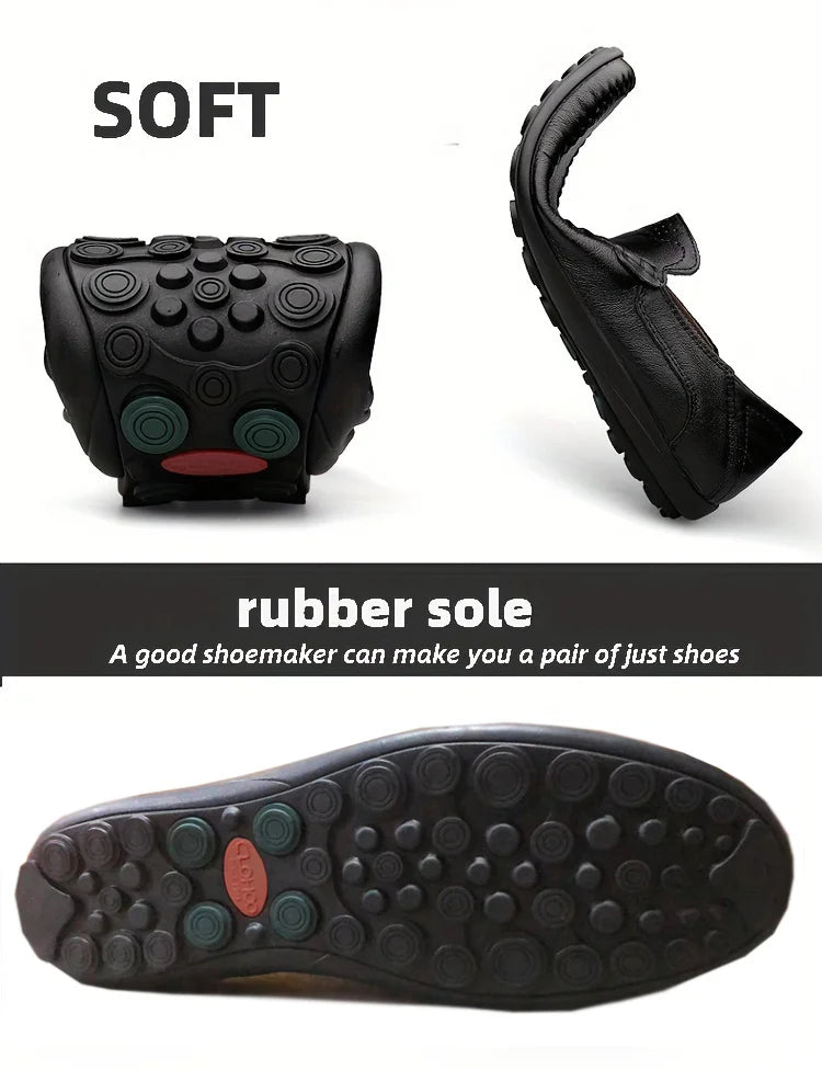 CLOHOO Men's Business Casual Shoes Leather Stitching Comfortable Breathable Rubber Bottom Second Layer Cowhide