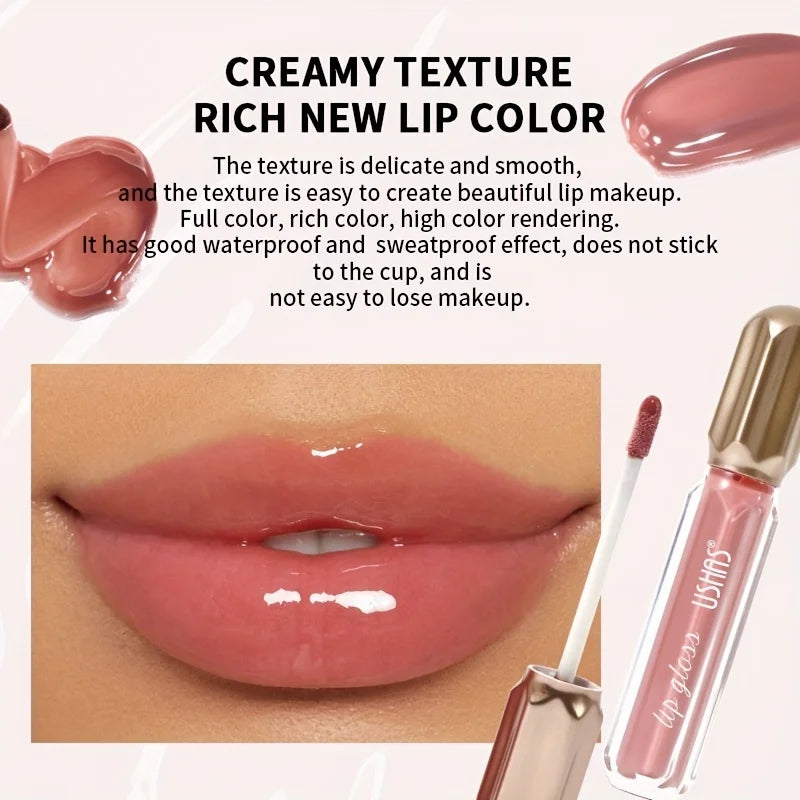 Mirror Pearl Lip Gloss Waterproof Long Lasting Moisturizing Lipstick Shine Glitter Lip Glaze Women Non Stick Cup Lip Tint Makeup