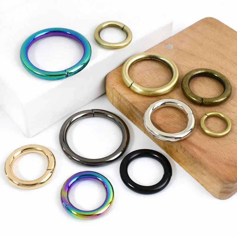 5Pcs 13-50mm Metal O Ring Buckles for Bag Strap Circle Connector Clasp Dog Collar Belt Buckle Chain Hooks Loop DIY Accessories