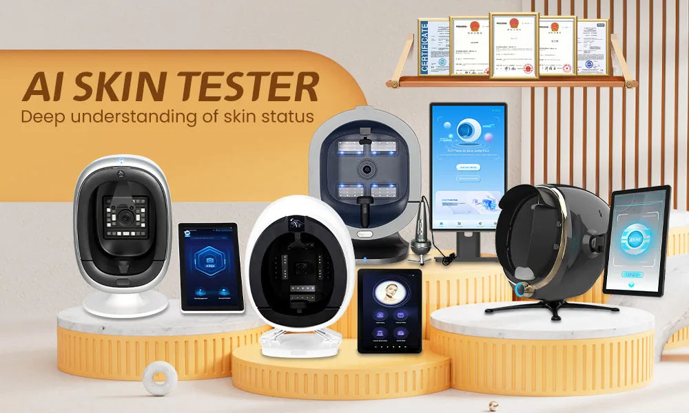 36M HD AI Skin Analyzer Q1pro Face Hair Scalp Detection Machine 8 Spectral Imaging Android 15.6 21.5 inch Custom Report
