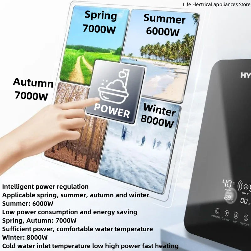 Intelligent Electric Water Heater Tankless Water Heater Household Fast Hot Bath Machine Apartment Hotel Bathroom Hot Shower