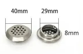 10pcs Round cabinet Air duct Vent Dia.19mm-53mm Steel Louver Mesh Hole plug decoration cover Wardrobe grille ventilation systems