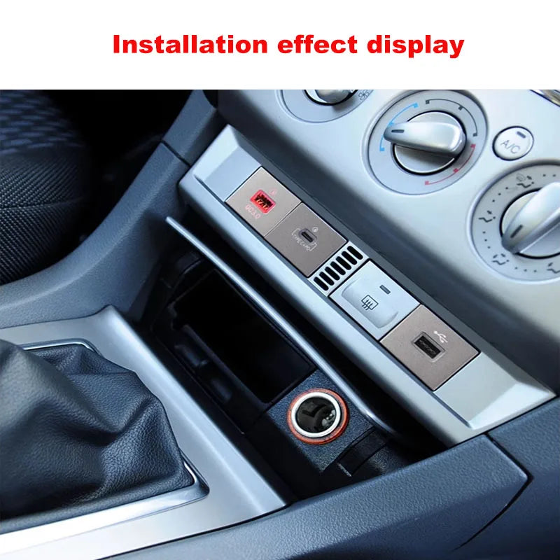 1pc 12V/24V Silvery PD car charger Socket QC3.0 Smart Fast charge USB connector for Ford Focus 2 2004-2010 mk2 Accessories