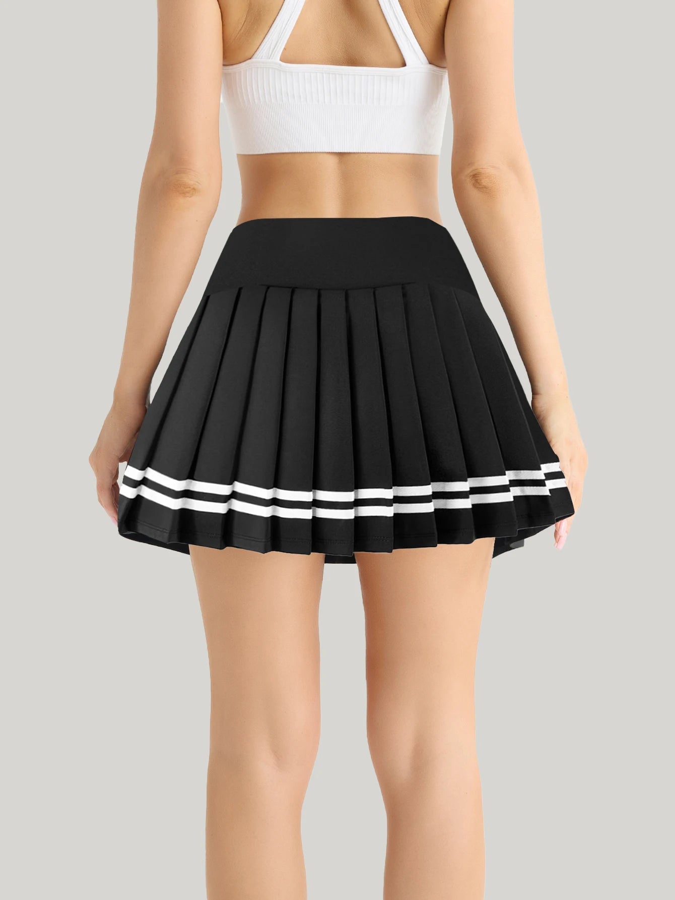 Summer running high-waisted sports tennis dress, breathable pleated skirt, women's quick-drying hip-covering yoga skirt pants