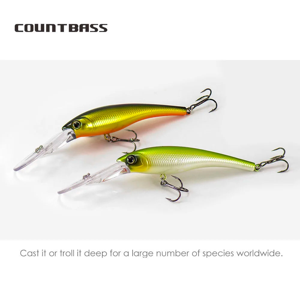 COUNTBASS Crankbaits Hard Plastic Fishingg Wobblers Shad Minnow Bass Pike Perch  Angler's Lure 90mm 13g