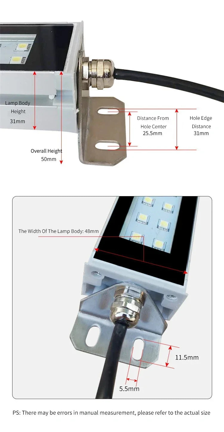 220V 24V Led Machine Tool Work Light Waterproof Oil-proof Explosion-proof Lamp CNC Lathe Lighting Lamp  Aluminum Alloy Led Lamps