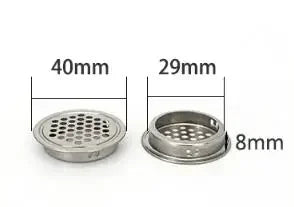 10pcs Round cabinet Air duct Vent Dia.19mm-53mm Steel Louver Mesh Hole plug decoration cover Wardrobe grille ventilation systems