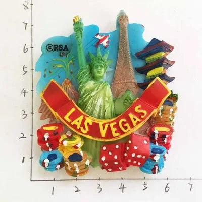 World Tourism Fridge Magnet Souvenir USA Las Vegas Florida Cultural Landscape Refrigerator Stickers Gift Set Home Decoration