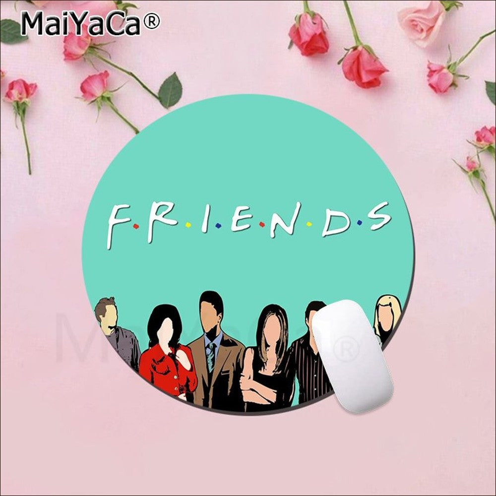 Friends Tv Show Mousepad Round Custom Skin Office Computer Desk Mat Table Keyboard Big Mouse Pad Laptop Cushion Desk Accessories