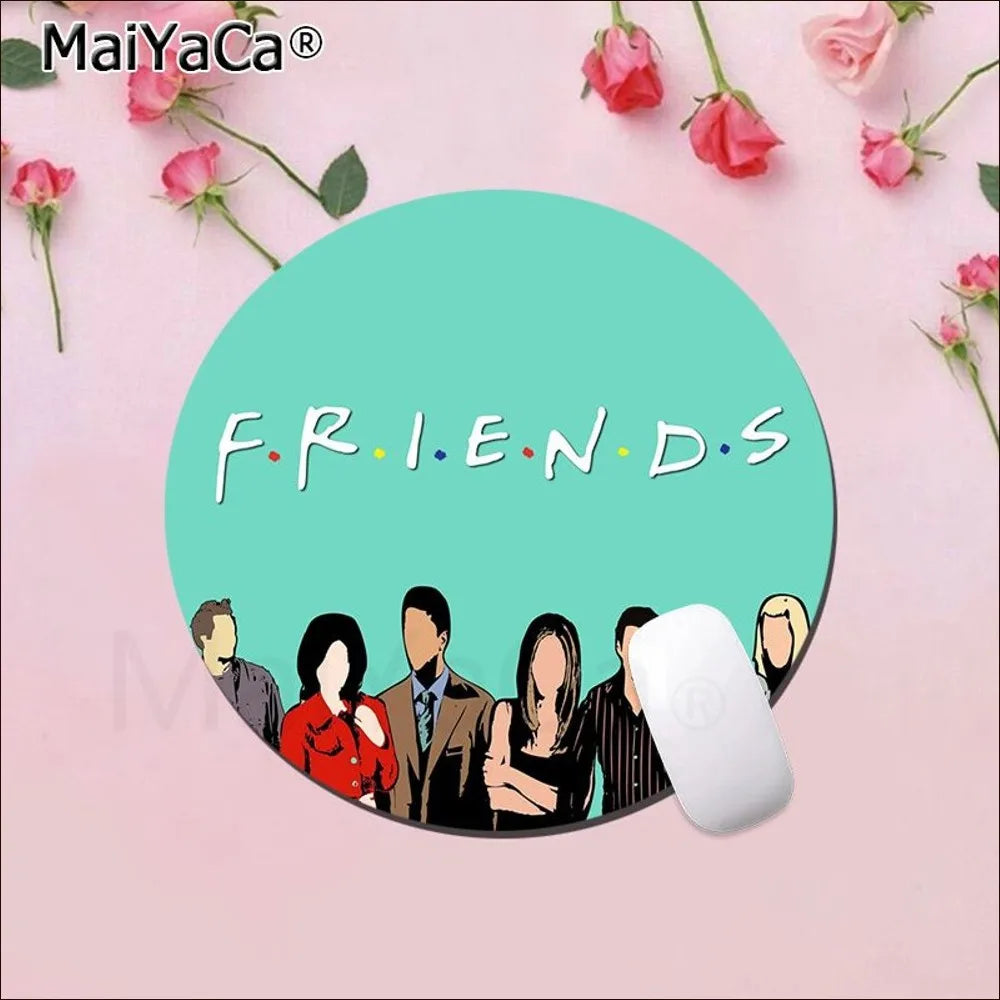 Friends Tv Show Mousepad Round Custom Skin Office Computer Desk Mat Table Keyboard Big Mouse Pad Laptop Cushion Desk Accessories