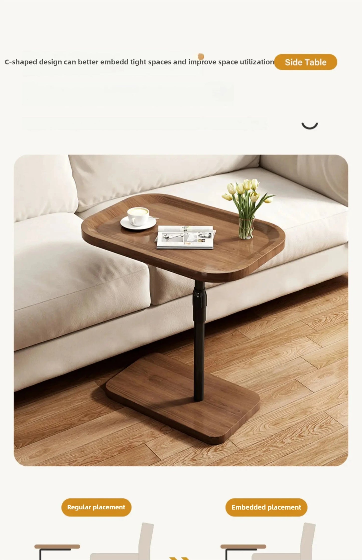 Minimalist Modern Sofa Side Table - Luxury Coffee Tea Table Small Shelves Rugged Durable Living Room Furniture