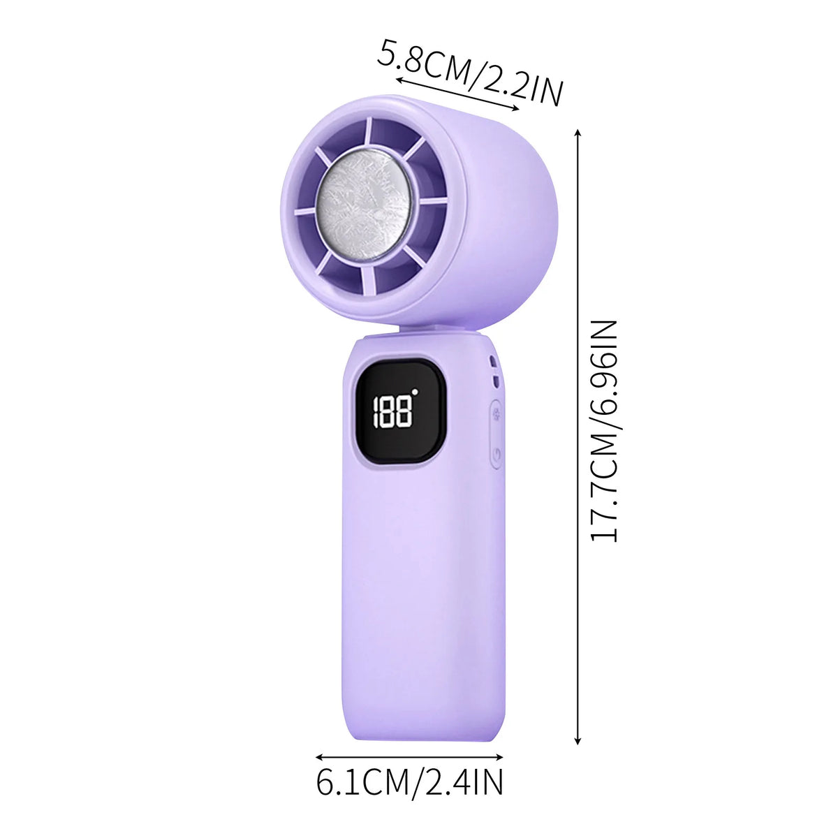 Cooling Handheld Mini Fan Digital Fan Usb Rechargeable Display Turbo Fan 100 Speed Adjustable Quiet Portable Personal Fan Indoor