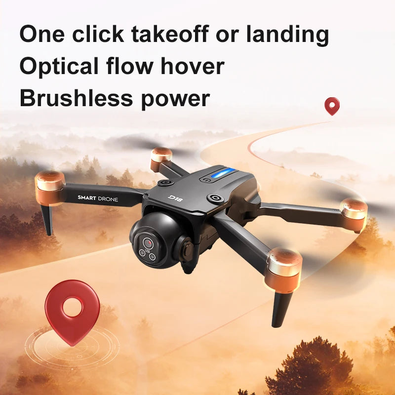 2025 New D18 Drone 8K HD Dual Camera Aerial Photography Obstacle Avoidance Brushless Motor 5G WIFI GPS Return 18000m Quadcopter