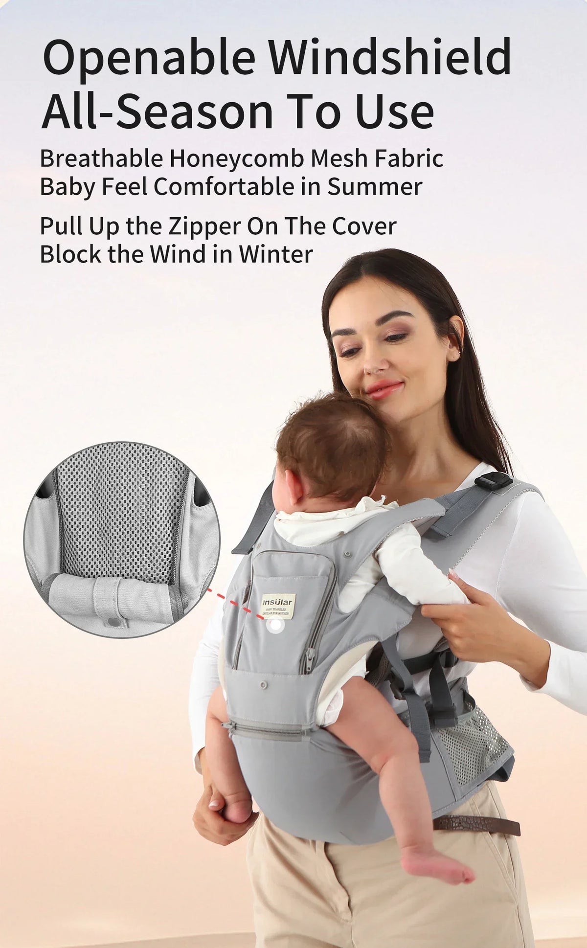 Baby Four Seasons Style Carrier Multi-functional Child Waist Stool Breathable Waist Stool With Hip Seat Front Hold Portable 0-2Y
