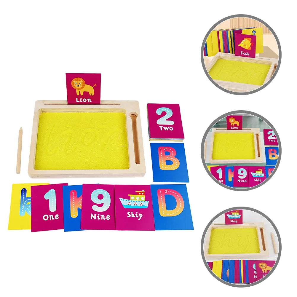 Toddler Toys Sand Painting Set Letter Traying Alphabet Letters Sensory for Writing Wooden Learning Child