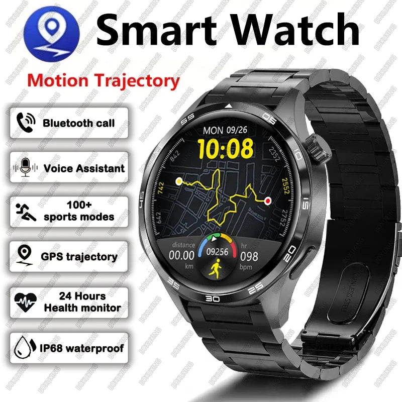 2025 New Mens Smart Watch 360 * 360 Bluetooth Call Smartwatch AMOLED Screen GPS Smart Watches NFC Waterproof Smart Watch for Men