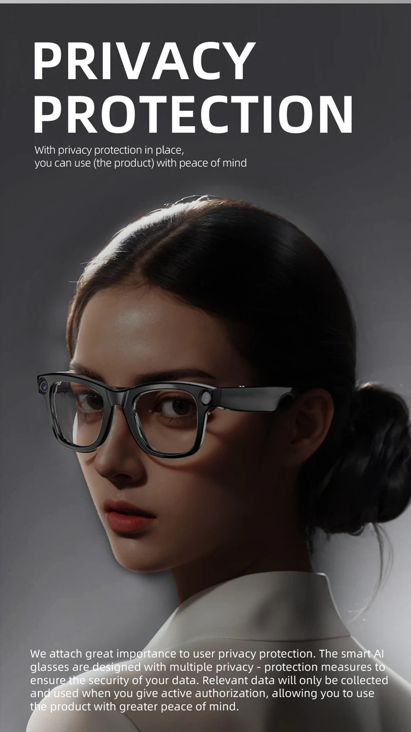 Xiaomi AI Smart Camera Glasses 6K HD With Long-lasting Battery Voice Assistant Control Calling Music Outdoor Photo-grey Glasses