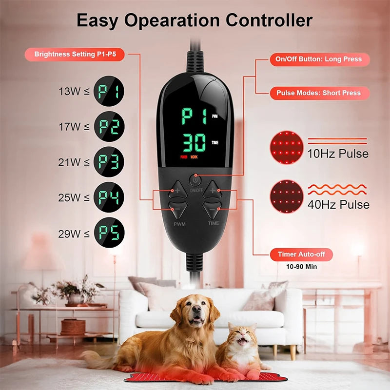Red Infrared Light Therapy Pad LED Beauty Devices 210pcs LED Bead Red Light Belt for Face and Body Back Knee Hands Feet Relief