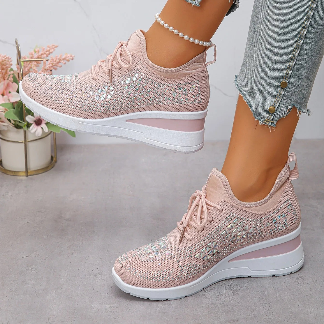Women Sneakers 2025 New Mesh Outdoor Platform Sneakers Women Wedges Thick Bottom Breathable Casual Tennis Vulcanize Shoes Women