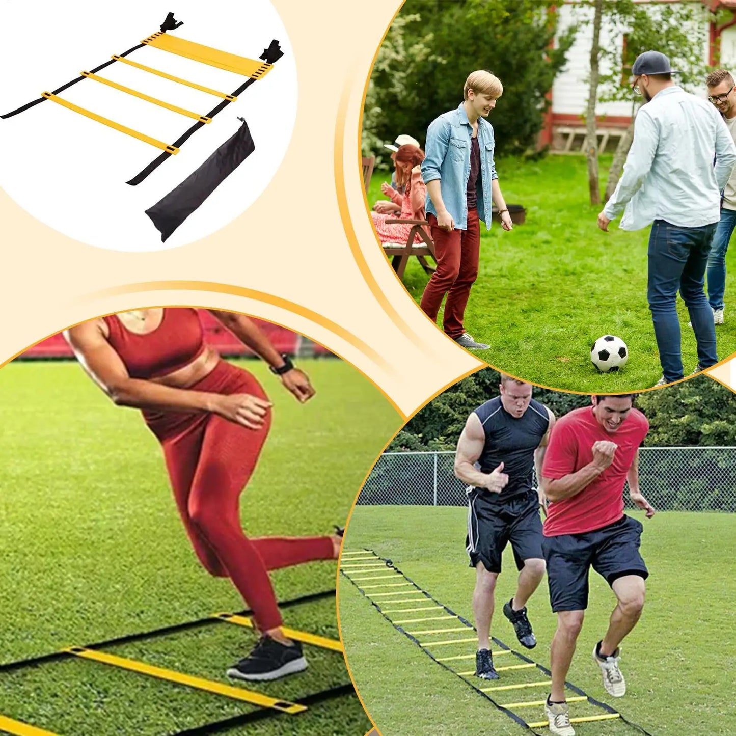 1 set Detachable Speed Agility Training Ladder for Football, Portable Sports Equipment with Improved Mobility and Coordination