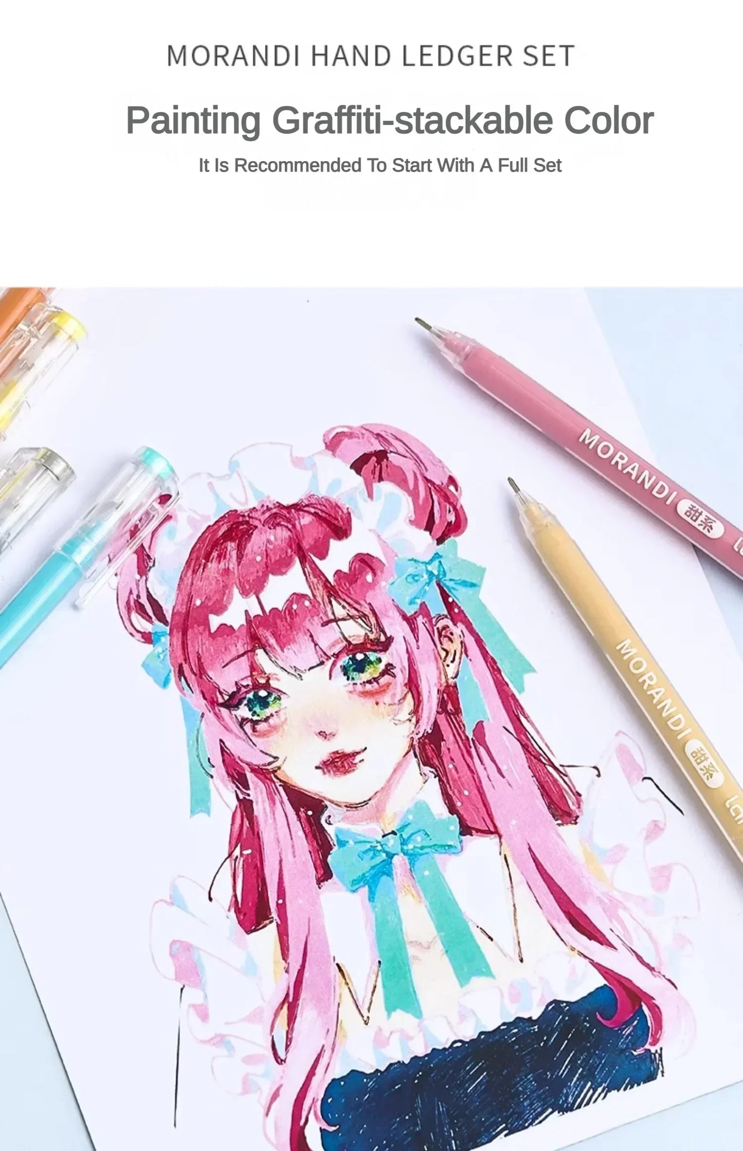 Languo 198/6 PCS Morandi Gel Pen Student Diary Scrapbook Painting DIY Gel Pen Set Coloring Book Drawing Pen School Supplies