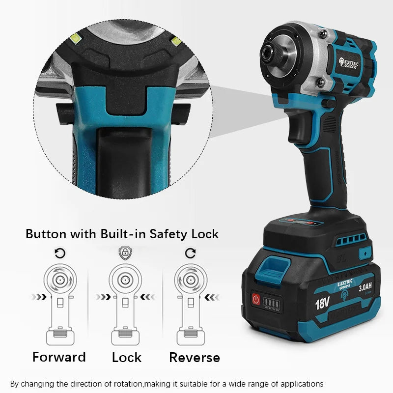 230NM Brushless Electric Screwdriver Multi-function Lithium Drill Cordless Driver Battery Set For Makita 18V Battery Pin