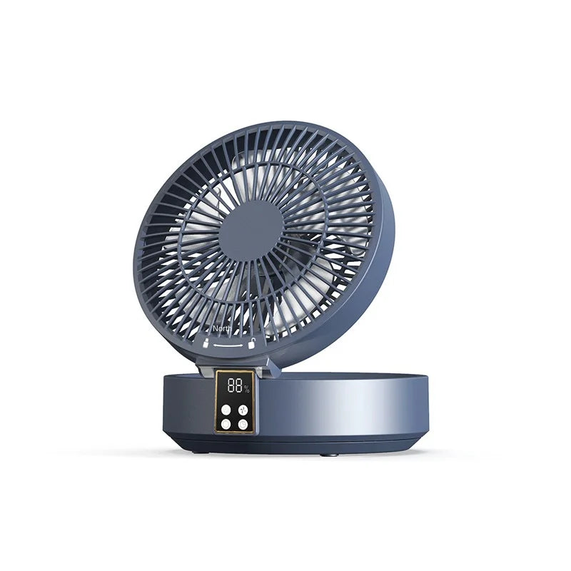 2023 New Fan With Remote Control Portable Wall-hanging Rechargeable Usb Electric Folding Fan Nightlight Air Cooler Household