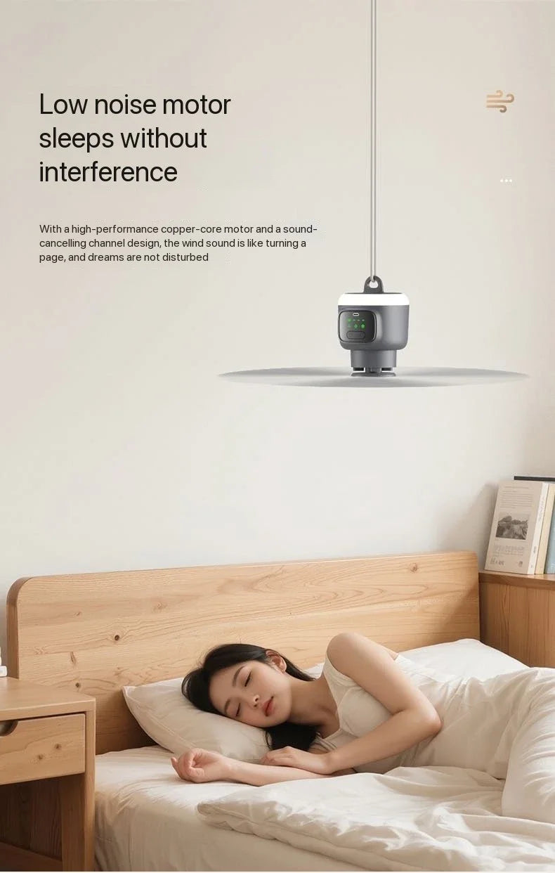 New Remote Control Mini Ceiling Fan USB Wireless Cooling Fan 12000mAh Portable LED Night Light Camping Fan with USB Ceiling Fan