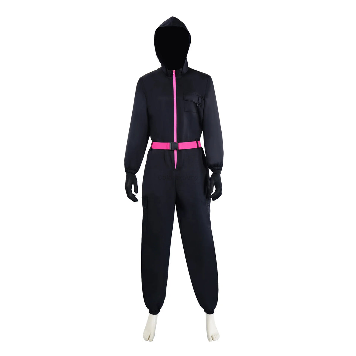 Halloween Cosplay Outfit TV Game Adult Kids Pink Red Jumpsuit Costume Set with Gloves Suspenders Role Play Party Wear for Boys