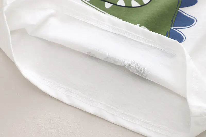 Summer Casual Newborn Baby Boys Toddler Big Dinosaure Short Sleeve Tops Pants 2Pcs/set Cotton Kids Outfits Clothing