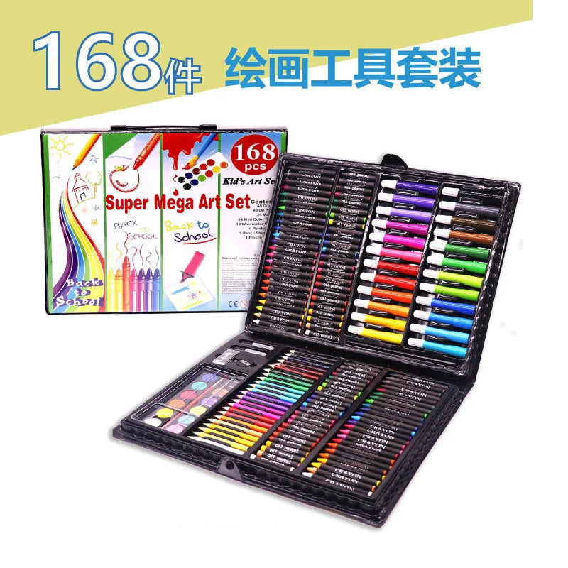 168 Watercolor Pen Set Children's Painting Set Training Class School Prizes Crayon Set Gift Birthday Kindergarten Graduation