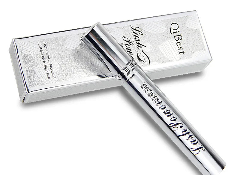 Qibest Silver Tube Mascara Waterproof Long & Curling Black Eyelashes Easy Removal No Dizziness Everlastingly Lasting