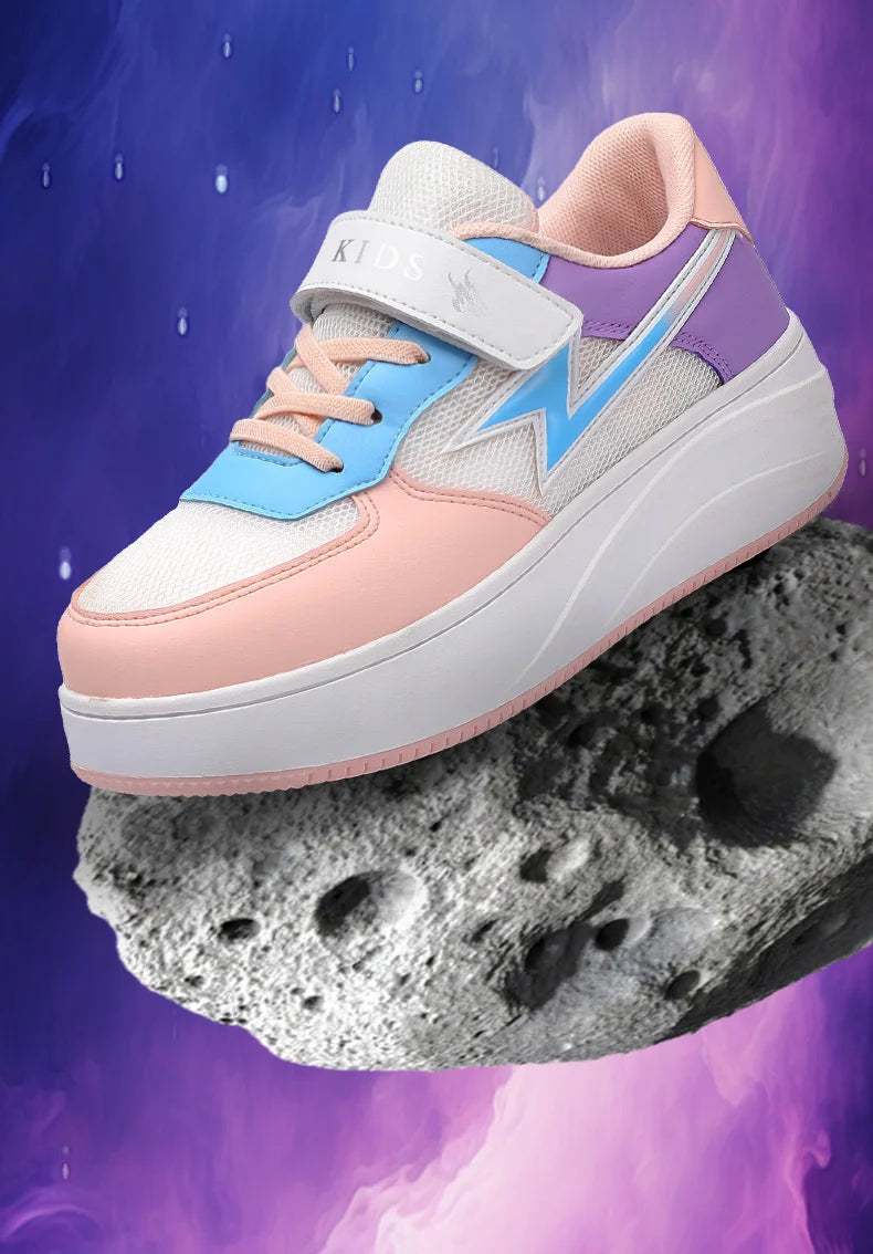 Children's walking shoes Girls 2025 new breathable roller skates boys primary school four wheel roller shoes can walk and slide