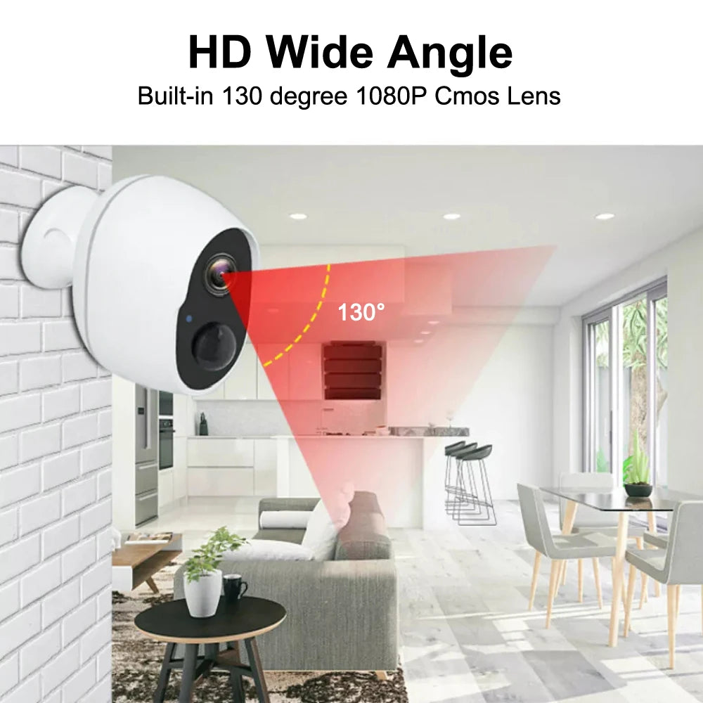 3MP Battery Solar WiFi Security CCTV 130 Wide View Angle 5XDigital Zoom Waterproof Outdoor Solar Camera 5200mAh Rechargeable Cam