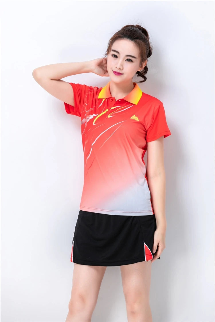 Quick dry Tennis tshirts,badminton sportswear shirt men/women,table tennis V-neckshirt,game clothes custom volleyball shirt 6907
