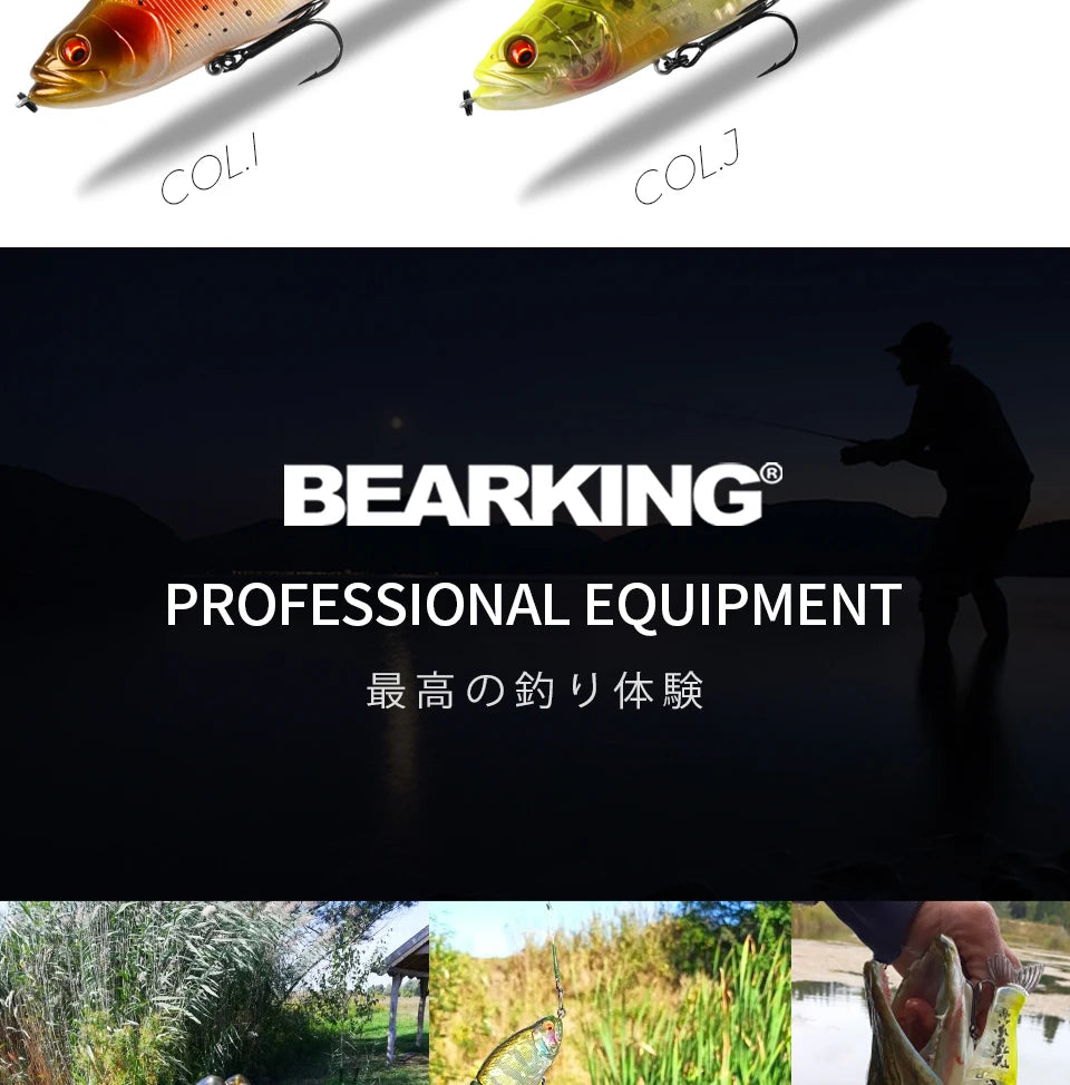 BEARKING Top Fishing Lures 135mm 1oz Jointed minnow Wobblers ABS Body with Soft Tail SwimBaits soft lure for pike and bass