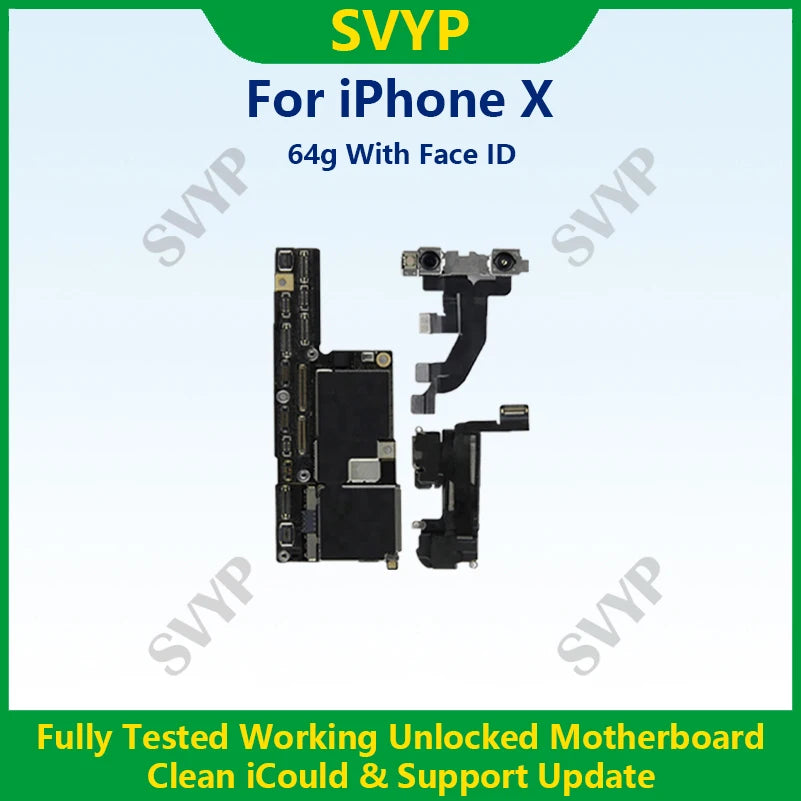 Fully Tested 100%Working Mainboard For iPhone X/XR/XS/XS Max With Face ID 64g/256g Cleaned iCloud And Unlocked Phone Motherboard