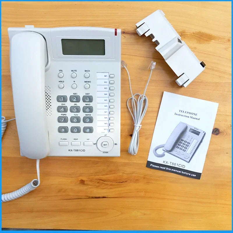 Desktop Corded Telephone, Wired Landline Phone for Home/Hotel/Office, Handsfree, with Blue Backlit, Caller ID, in English