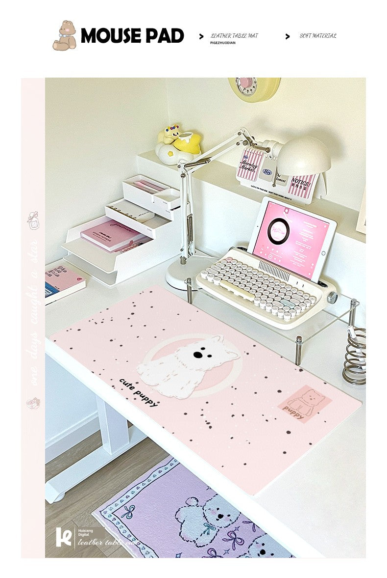 Huixiang Puppy Mouse Pad Oversized Girl Good-looking Office Computer Keyboard Desktop Station Table Mat Cute