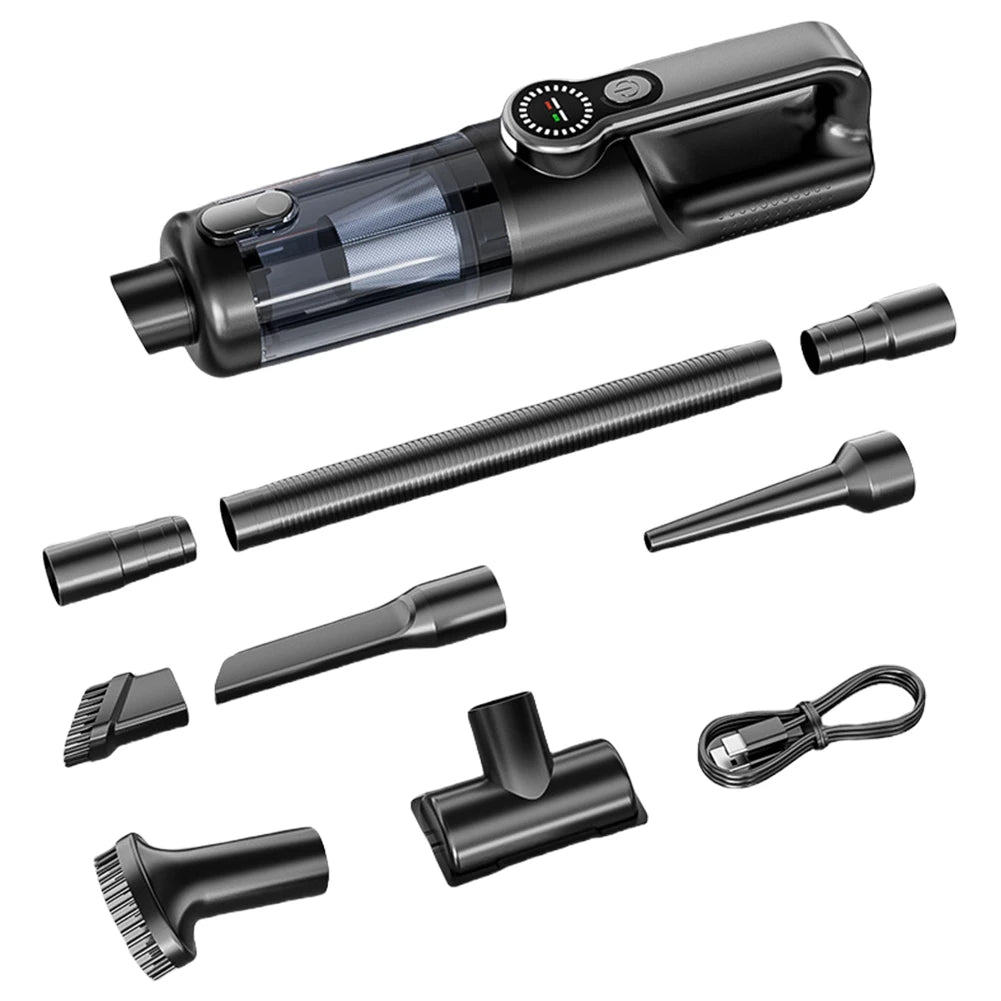 17000PA Car Vacuum Cleaner with LED Light High Power Mini Vacuum Cleaner Portable Cordless Compressed Air Duster for Car Home