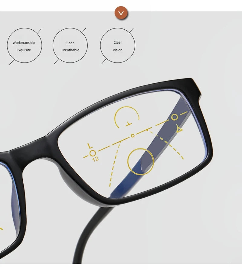 Presbyopia Glasses Men Women Automatic Zoom Reading Glasses Anti Blue Light Intelligent Progressive Eyeglasses
