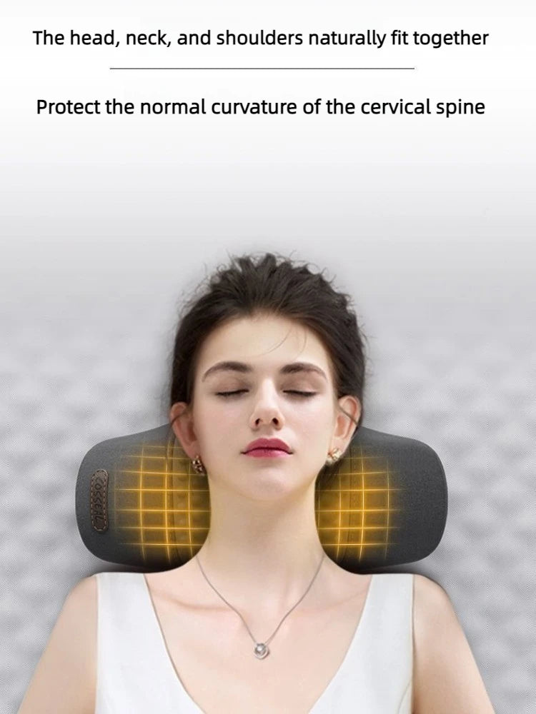 Electric Neck Massager Neck Pillow, Hot Compress, Neck Stretching, Heating Vibration, Shoulder Massage Pillow, Back Traction