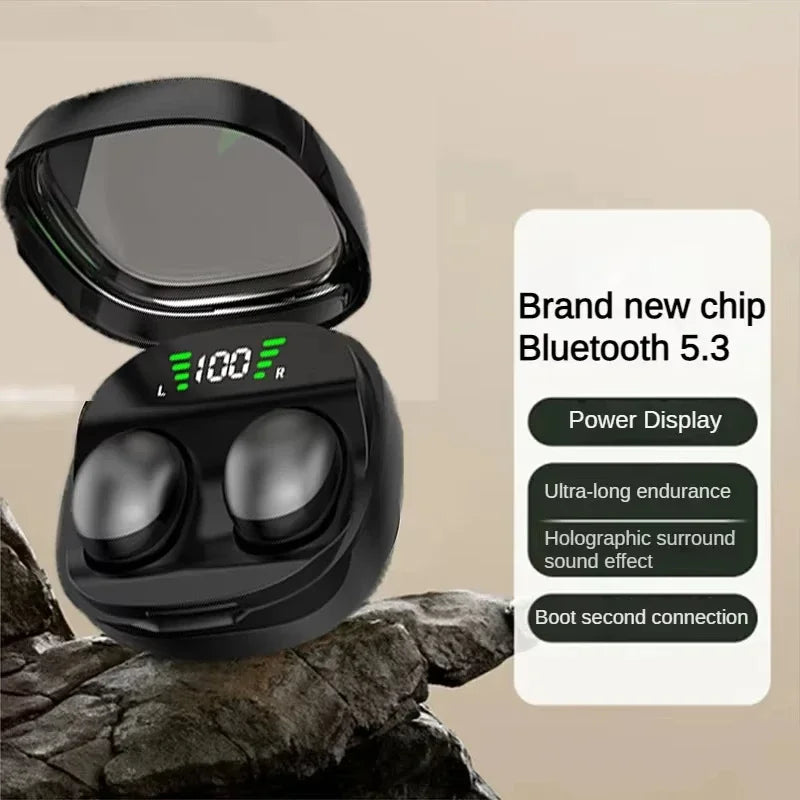 Mini Wireless Bluetooth 5.3 Headset Small Earbuds Sleep Sports Invisible Headphones HD HIFI Bass Sound Quality Earphones